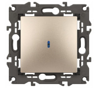 Выключатель одноклавишный с подсветкой без рамки Эра Эра Elegance 14-1102-04