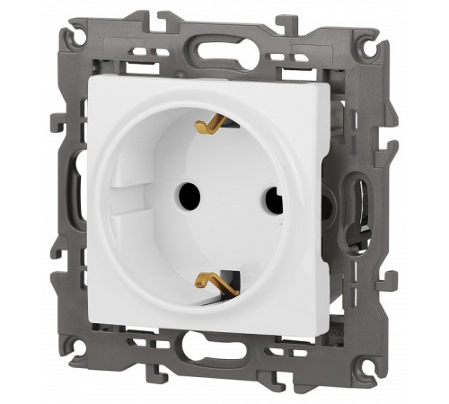 Розетка с заземлением и со шторкой, без рамки Эра Эра Elegance 14-2102-01