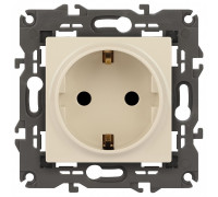 Розетка с заземлением и со шторкой, без рамки Эра Эра Elegance 14-2102-02