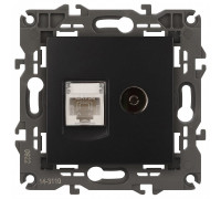 ТВ-розетка и розетка Ethernet RJ-45 без рамки Эра Эра Elegance 14-3110-05