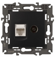 ТВ-розетка и розетка Ethernet RJ-45 без рамки Эра Эра Elegance 14-3110-05