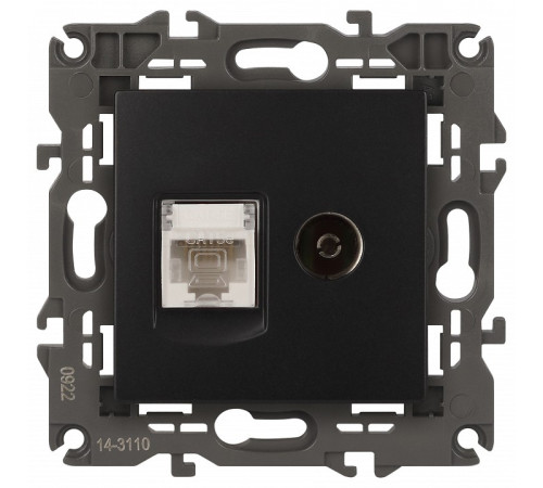 ТВ-розетка и розетка Ethernet RJ-45 без рамки Эра Эра Elegance 14-3110-05