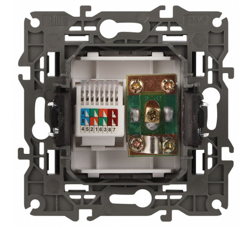 ТВ-розетка и розетка Ethernet RJ-45 без рамки Эра Эра Elegance 14-3110-05