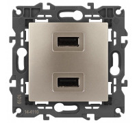 Розетка 2хUSB type A без рамки Эра Эра Elegance 14-4110-04