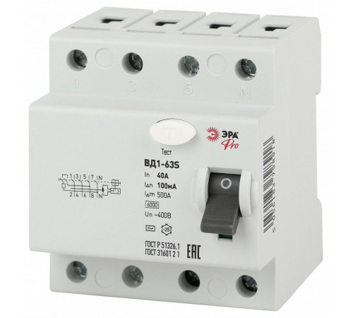 Устройство защитного отключения 4P Эра ВД1-63S NO-902-155