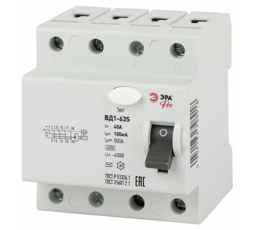 Устройство защитного отключения 4P Эра ВД1-63S NO-902-155