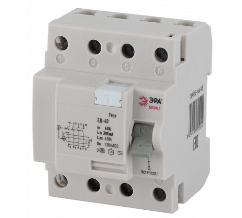 Устройство защитного отключения 4P Эра ВД-40 SIMPLE-mod-53