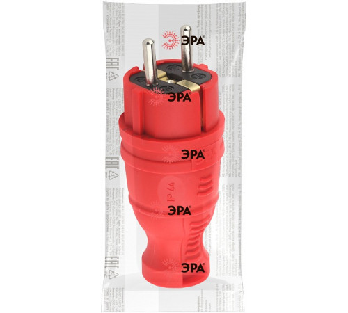 Вилка прямая с заземлением Эра V8-RED-IP44