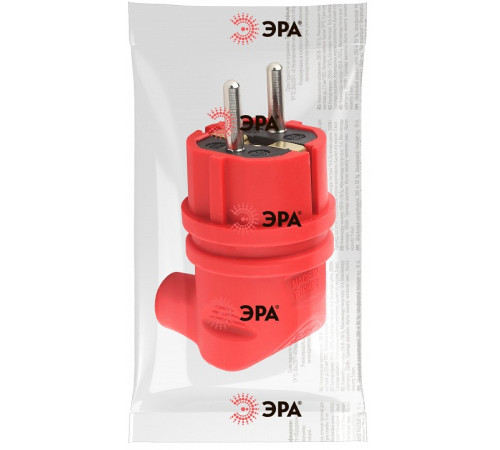 Вилка угловая с заземлением Эра V9-RED-IP44