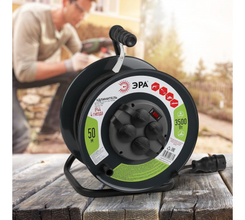 Удлинитель Эра RMx-4es-3x1.5-50m-IP44(KG)