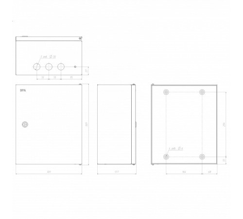 Электрический щиток накладной Эра SHMPg-03_IP54_SIMPLE