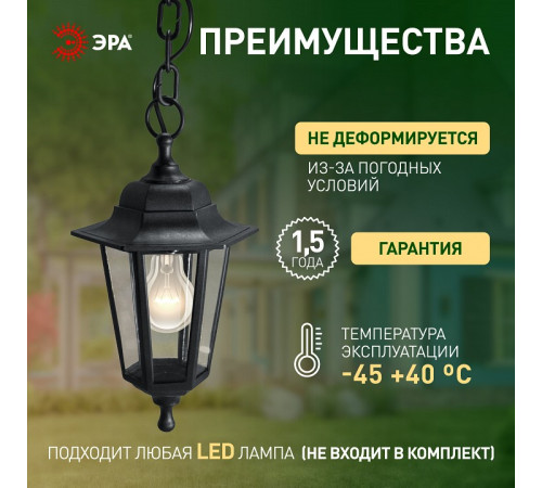 Подвесной светильник Эра НСУ 06-60-001 черный