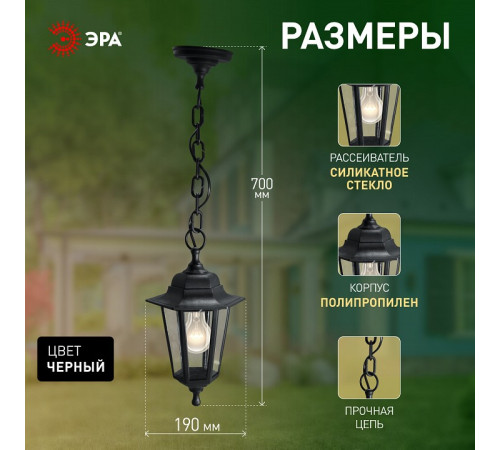 Подвесной светильник Эра НСУ 06-60-001 черный