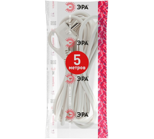 Сетевой провод Эра U-3x1,5-5m-W
