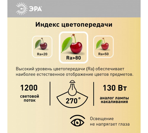 Лампа светодиодная Эра Стандарт LED G95-15W-2700K-E27