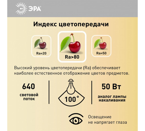 Лампа светодиодная Эра LED MR16-8W-12V-827-GU5.3