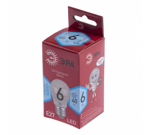 Лампа светодиодная Эра LED P45-6W-840-E27 R