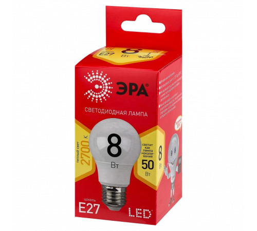 Лампа светодиодная Эра LED A55-8W-827-E27 R