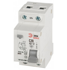 Дифференциальный автоматический выключатель электронный 1P+N Эра АД-12 D12E2C20AC30