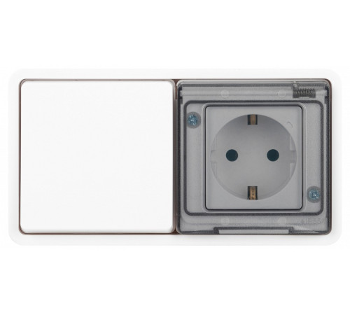 Блок с розеткой и выключателем Эра Эра Эксперт 11-7521-01