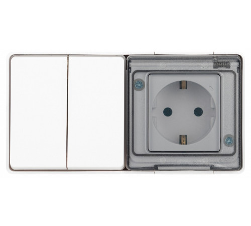 Блок с розеткой и выключателем Эра Эра Эксперт 11-7502-01