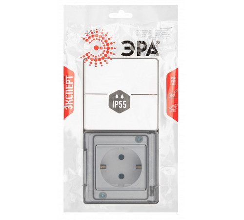 Блок с розеткой и выключателем Эра Эра Эксперт 11-7502-01