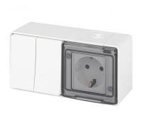 Блок с розеткой и выключателем Эра Эра Эксперт 11-7502-01