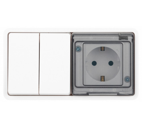 Блок с розеткой и выключателем Эра Эра Эксперт 11-7522-01