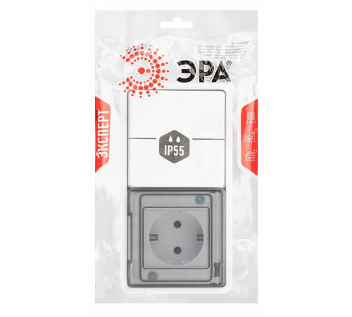 Блок с розеткой и выключателем Эра Эра Эксперт 11-7522-01