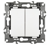 Переключатель двухклавишный без рамки Эра Эра 12 12-1104-01М