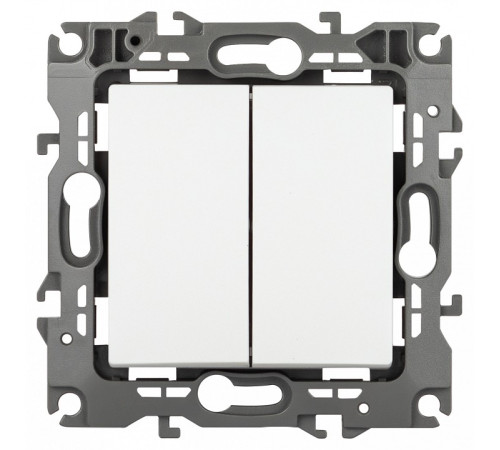 Переключатель двухклавишный без рамки Эра Эра 12 12-1104-01М