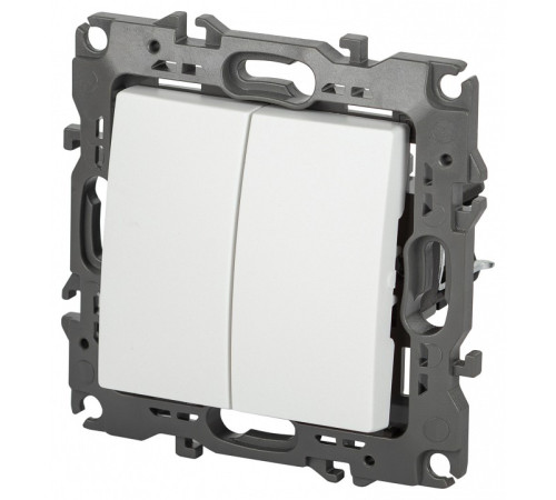 Переключатель двухклавишный без рамки Эра Эра 12 12-1104-01М