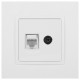 ТВ-розетка и розетка Ethernet RJ-45 без рамки Эра Эра Elegance 14-3110-01М