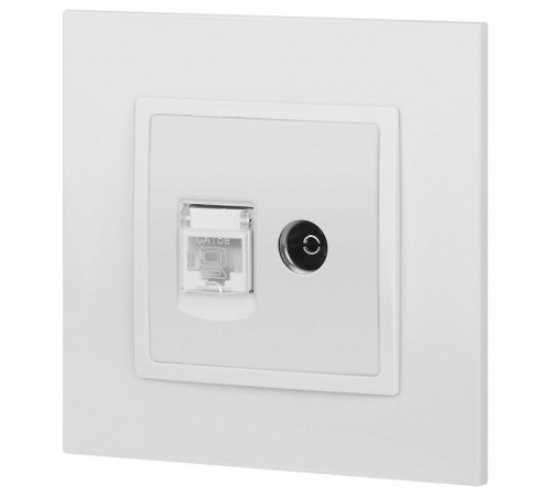 ТВ-розетка и розетка Ethernet RJ-45 без рамки Эра Эра Elegance 14-3110-01М