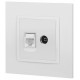 ТВ-розетка и розетка Ethernet RJ-45 без рамки Эра Эра Elegance 14-3110-01М