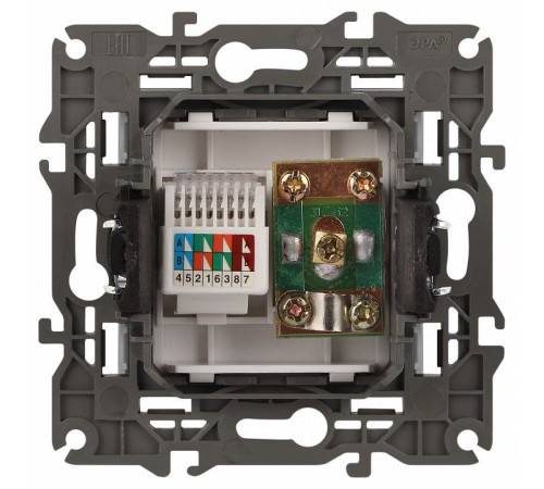 ТВ-розетка и розетка Ethernet RJ-45 без рамки Эра Эра Elegance 14-3110-01М