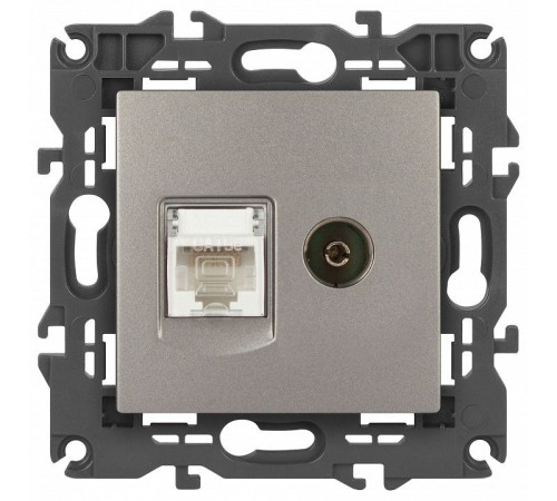 ТВ-розетка и розетка Ethernet RJ-45 без рамки Эра Эра Elegance 14-3110-16