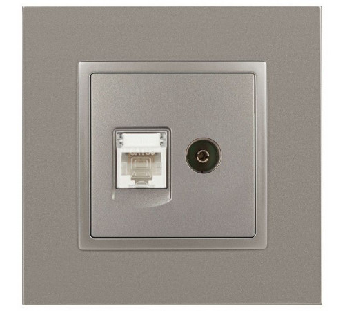 ТВ-розетка и розетка Ethernet RJ-45 без рамки Эра Эра Elegance 14-3110-16