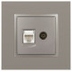 ТВ-розетка и розетка Ethernet RJ-45 без рамки Эра Эра Elegance 14-3110-16