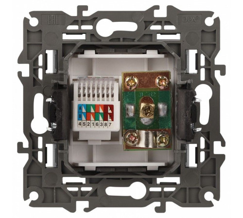 ТВ-розетка и розетка Ethernet RJ-45 без рамки Эра Эра Elegance 14-3110-16