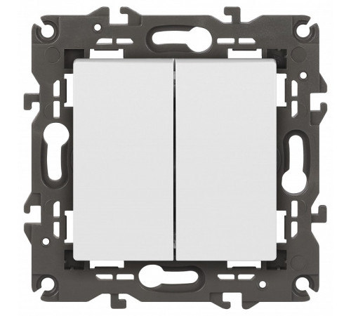 Переключатель двухклавишный без рамки Эра Эра Elegance 14-1106-01М