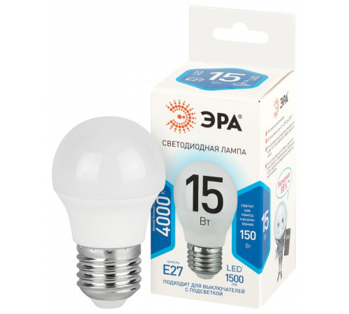 Лампа светодиодная Эра Стандарт LED P45-15W-840-E27