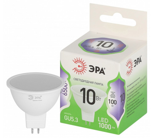 Лампа светодиодная ЭРА Green Line MR16 10 Вт GU5.3 6500 К LED MR16-10W-865-GU5.3 GL