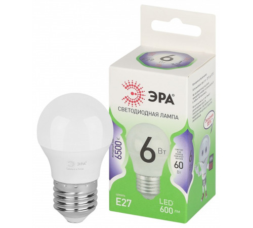 Лампа светодиодная Эра Green Line LED P45-6W-865-E27 GL