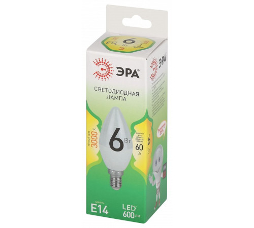 Лампа светодиодная Эра Green Line LED B35-6W-830-E14 GL