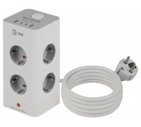 Сетевой фильтр Эра  TWR-8es-1,5m-4USB-W