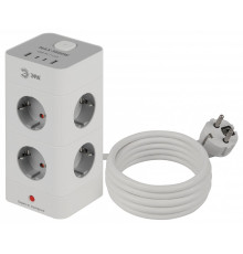 Сетевой фильтр Эра  TWR-8es-1,5m-4USB-W