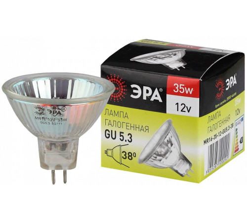 Лампа галогеновая Эра GU5.3-MR16-35W-12V-CL