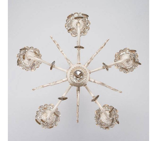 Подвесная люстра Eurosvet Elisha 3281/5 белый с золотом/тонированный хрусталь Strotskis