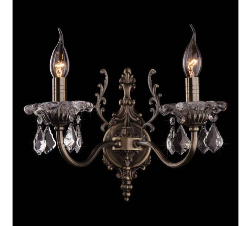 Бра Eurosvet Elisha 3281/2 античная бронза/прозрачный хрусталь Strotskis